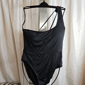 Mynah Black Swimsuit with Unique Strap Design